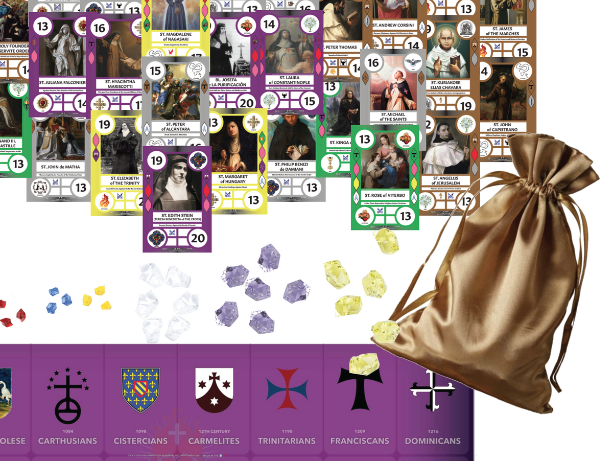SaintCards: The Mendicant Orders Deluxe Expansion (w/Purple Game Mat)