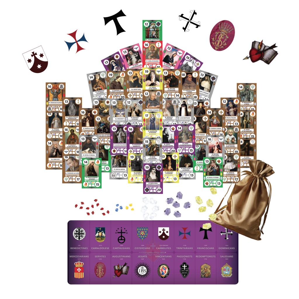 SaintCards: The Mendicant Orders Deluxe Expansion (w/Purple Game Mat)