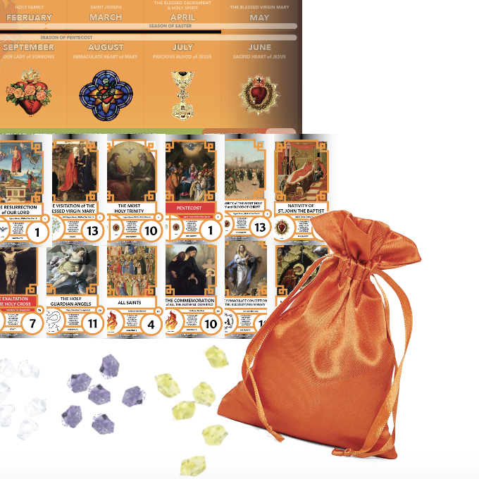 SaintCards: The Liturgy Expansion (w/Orange Game Mat)